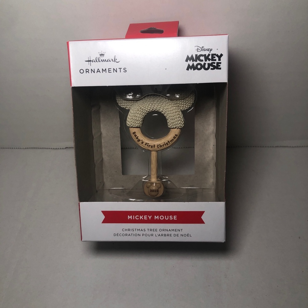 Hallmark Mickey Mouse "Baby's First Christmas" Rattle Christmas Ornament 2025